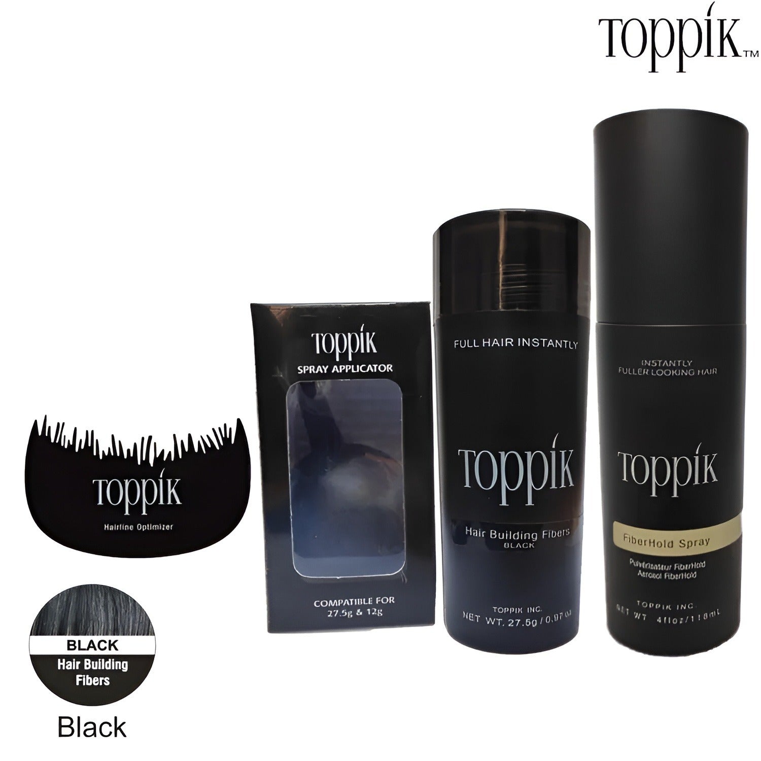 Toppik Hair Building Fiber ( 27.5g ) Pack of 4 Complete Kit – Toppik Hair Fibe